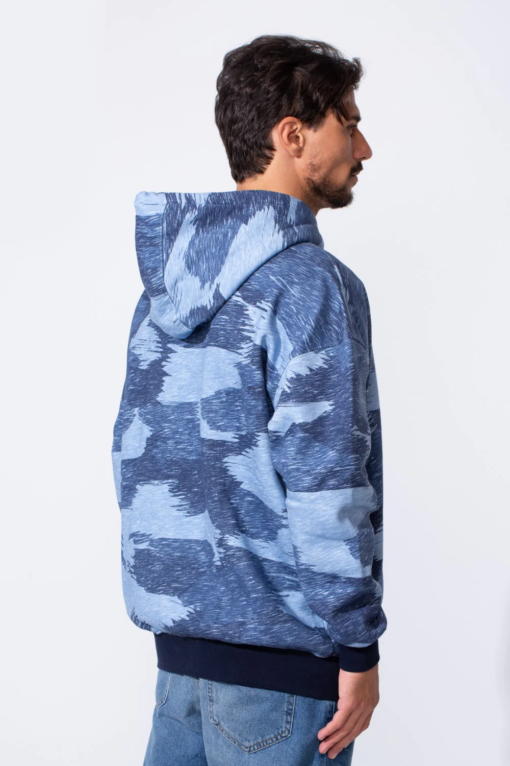 Men's Camo Melton Regular Fit Hooded Long Sleeves Sweatshirt - Image 6