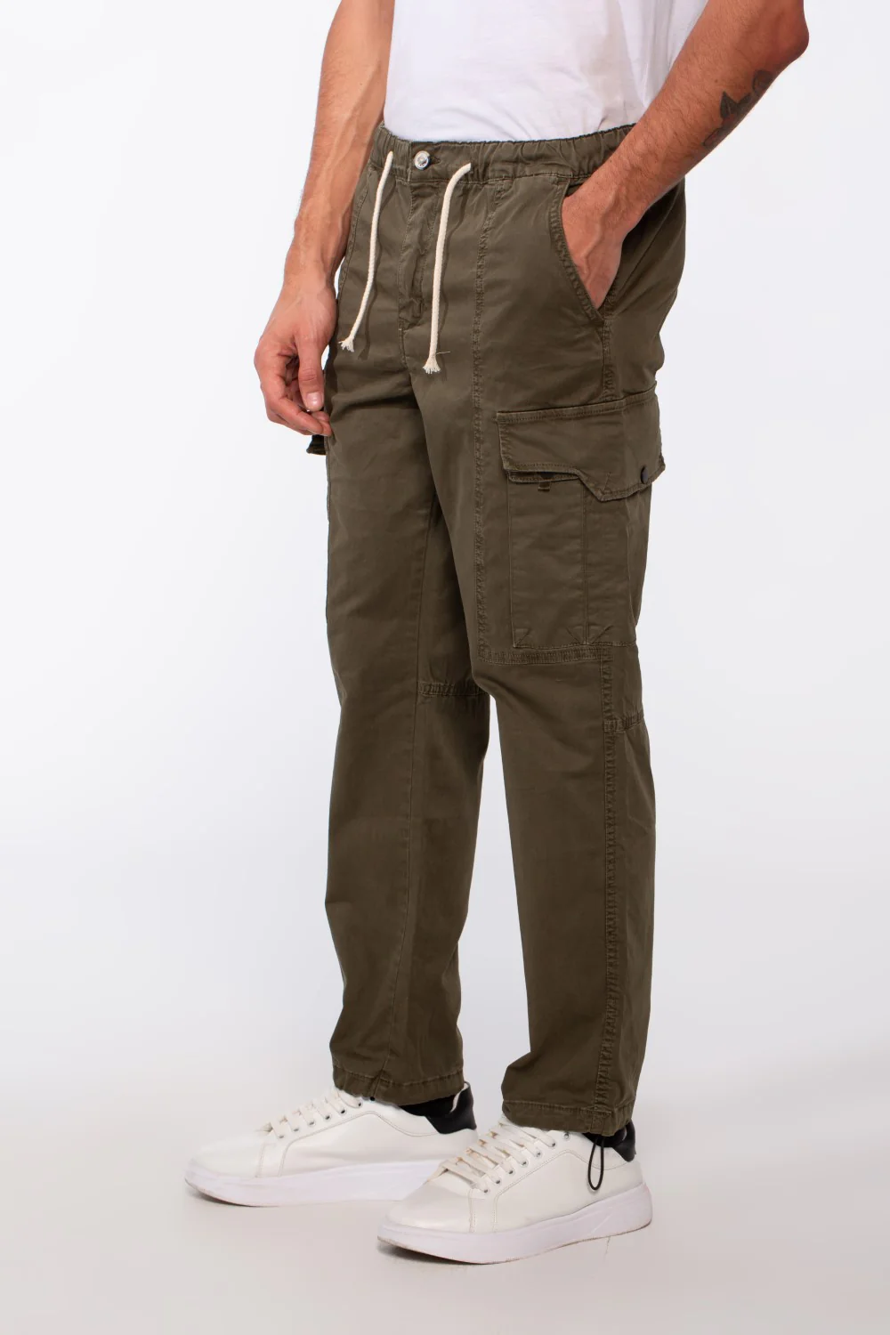 Men's Cargo Gabardine Sherwal Style Pants - Image 11