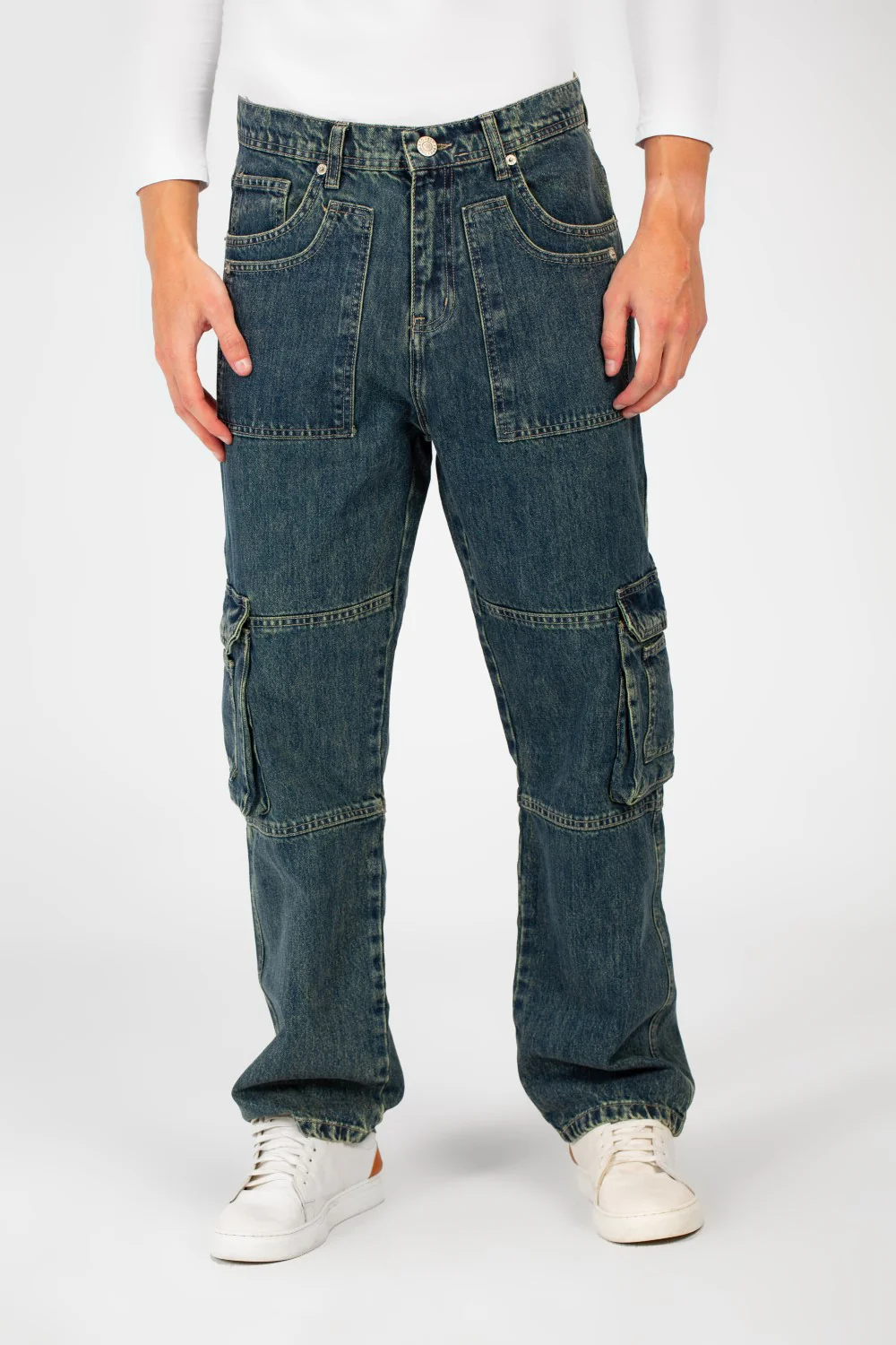 Men's Cargo Jeans Pants With A Modern Fit And Pockets - Image 17