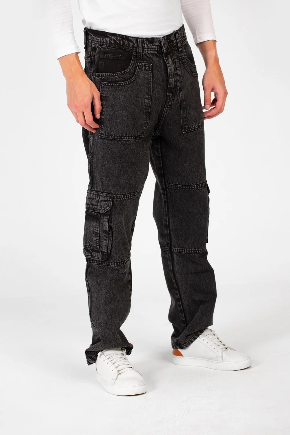 Men's Cargo Jeans Pants With A Modern Fit And Pockets - Image 3