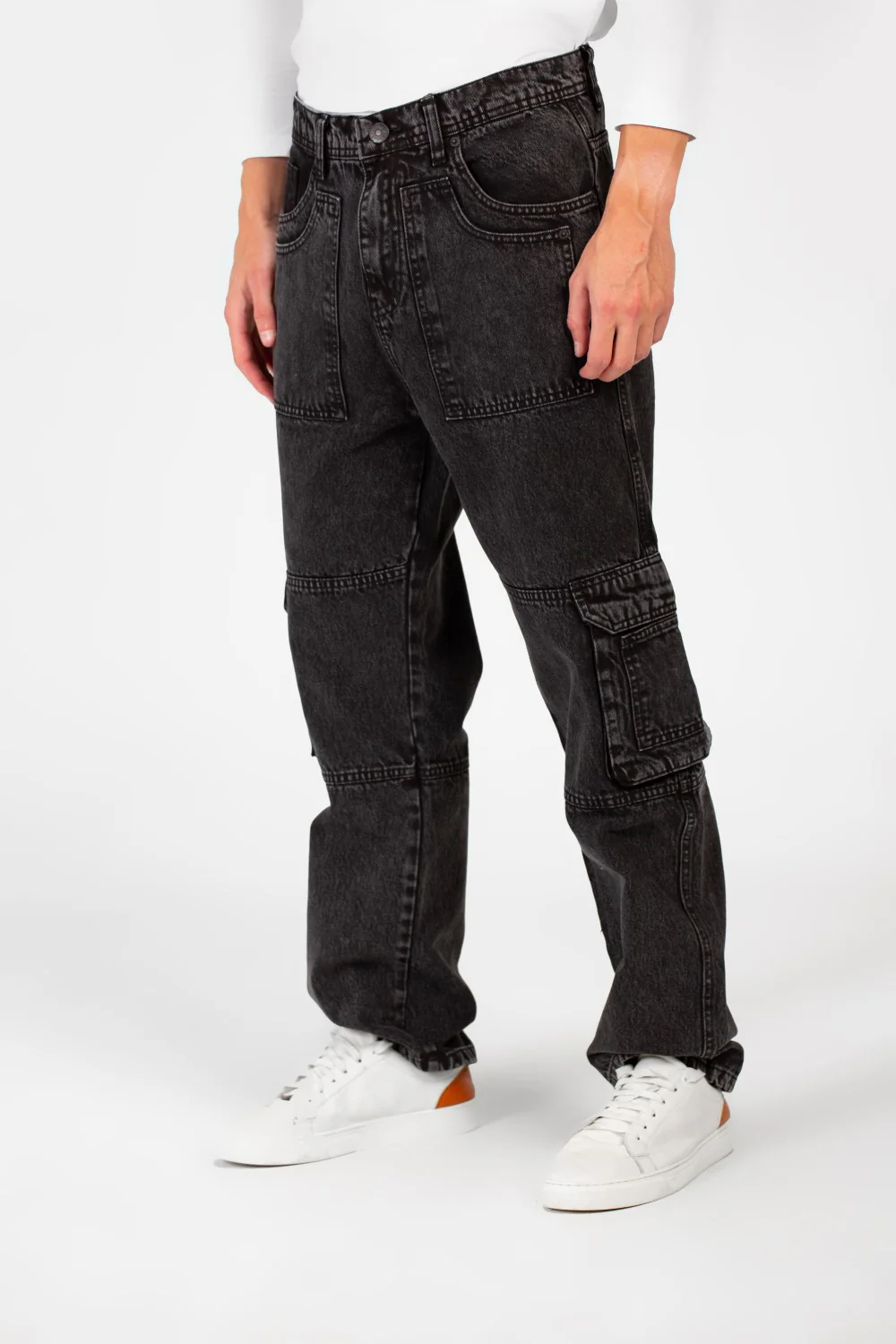 Men's Cargo Jeans Pants With A Modern Fit And Pockets - Image 4