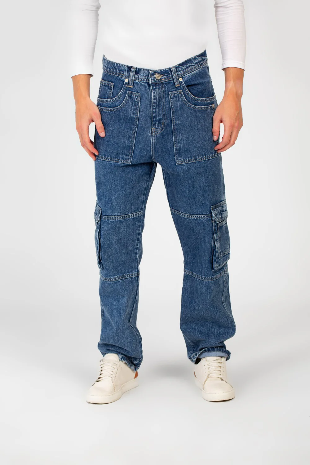 Men's Cargo Jeans Pants With A Modern Fit And Pockets - Image 5