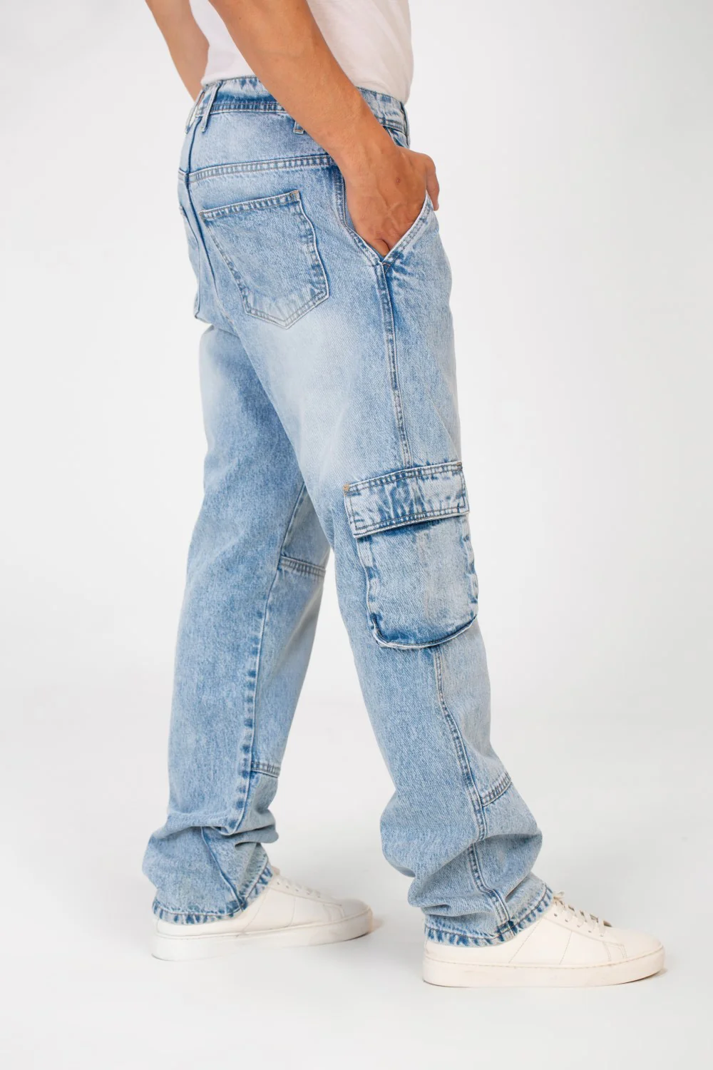 Men's Cargo Jeans Pants With A Modern Fit And Side Pockets - Image 15