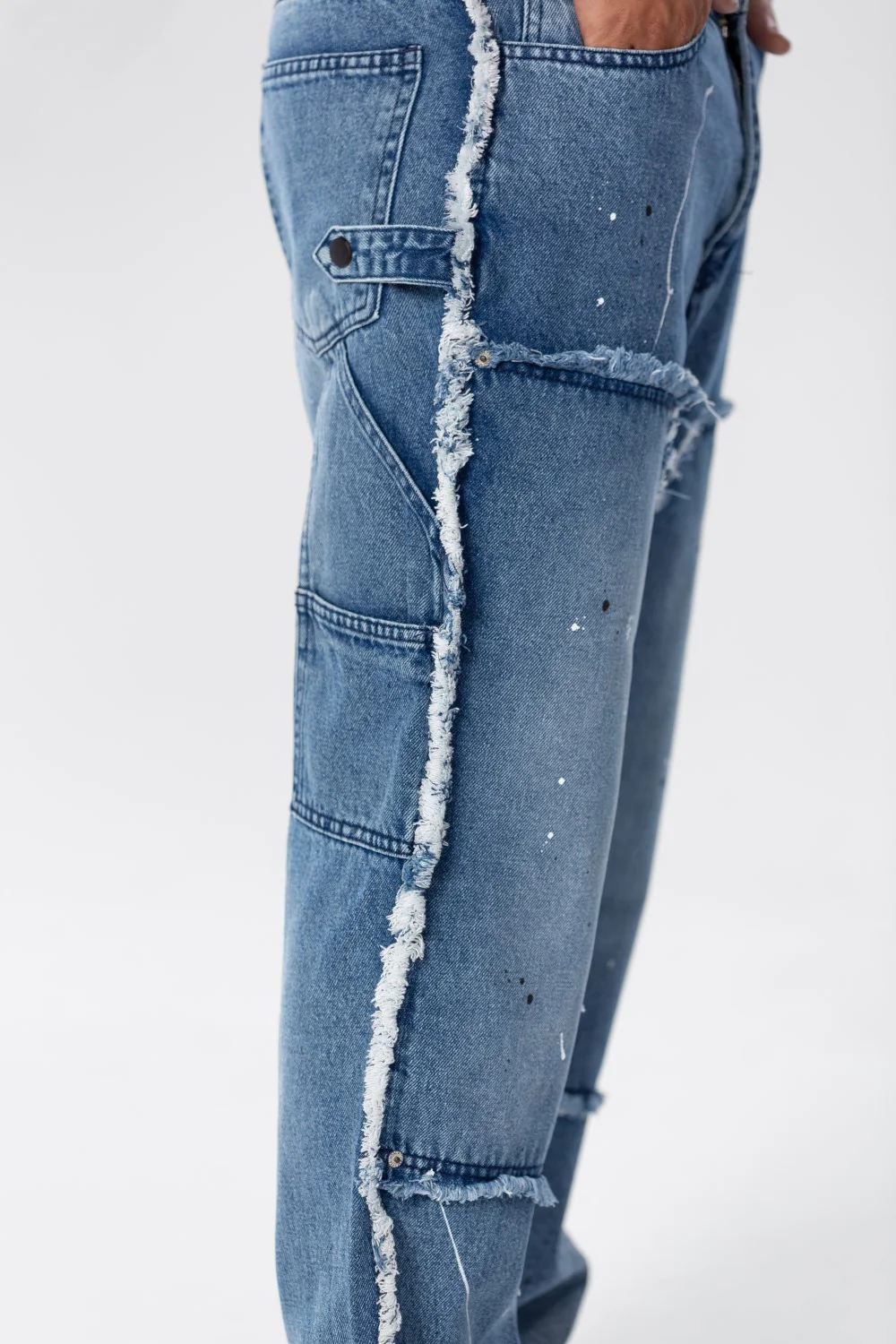 Men's Cargo Jeans Pants With A Modern Print And Cut - Image 15