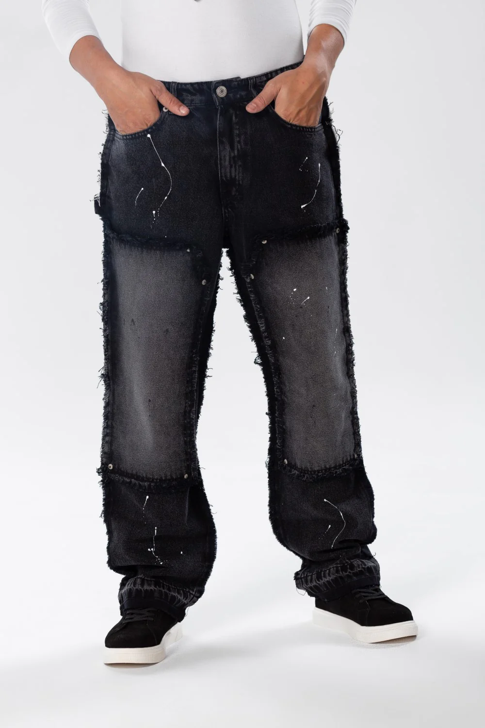 Men's Cargo Jeans Pants With A Modern Print And Cut - Image 5