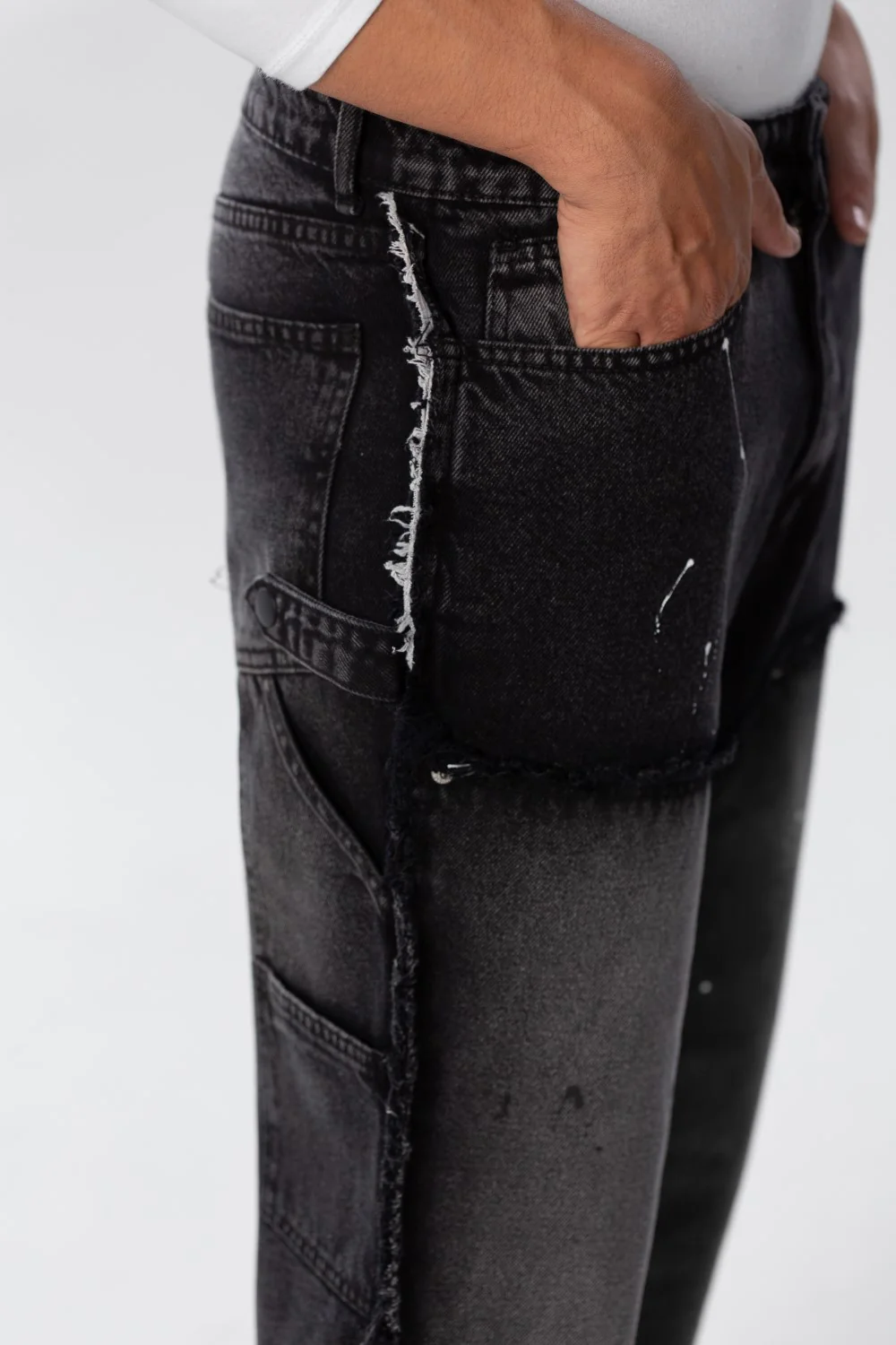 Men's Cargo Jeans Pants With A Modern Print And Cut - Image 7