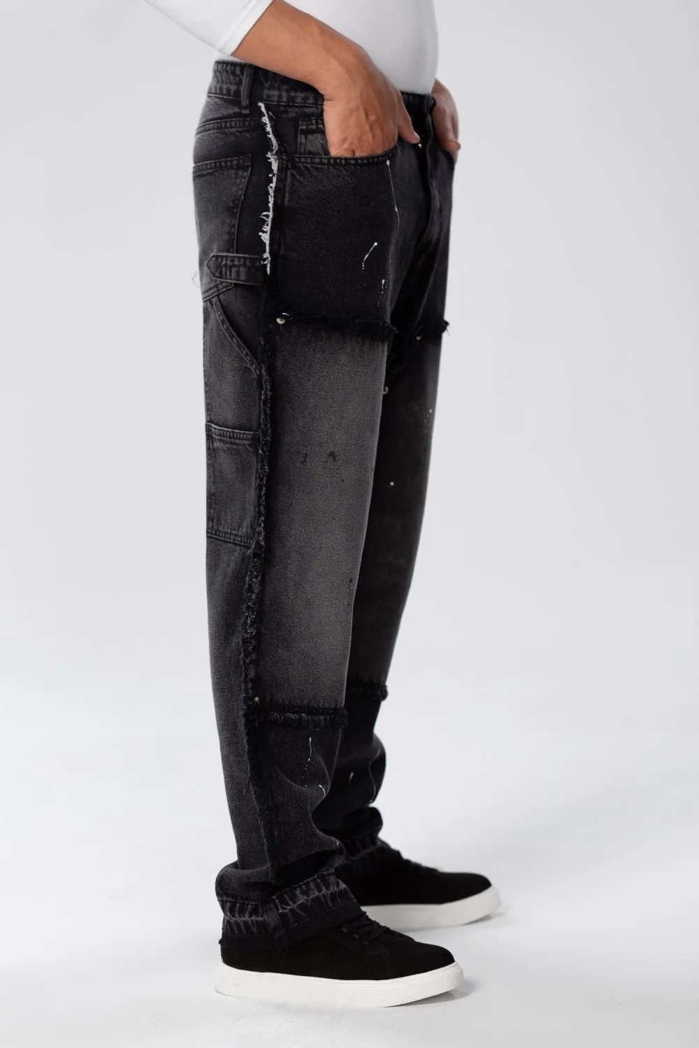 Men's Cargo Jeans Pants With A Modern Print And Cut - Image 8