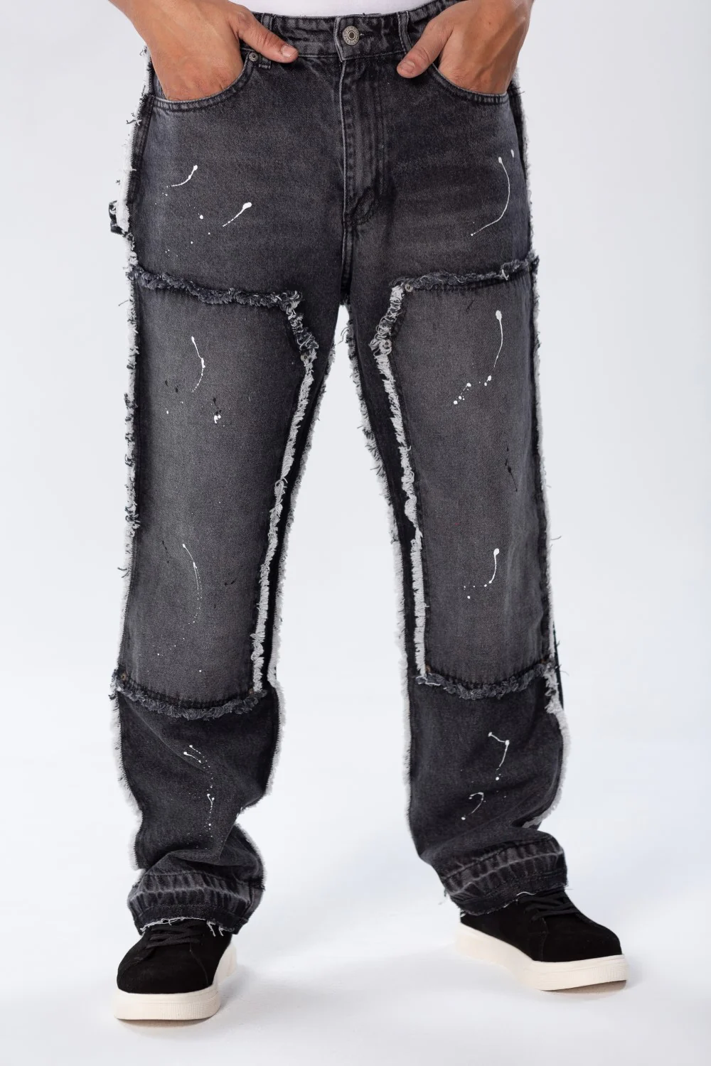 Men's Cargo Jeans Pants With A Modern Print And Cut - Image 9