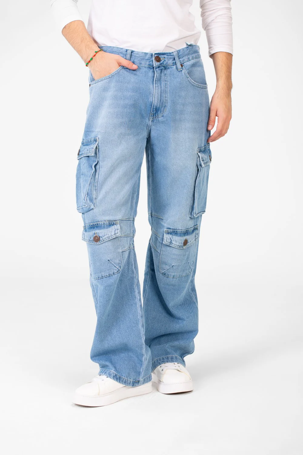 Men's Cargo Jeans Pants With Modern Pockets And A Comfortable Fit - Image 9