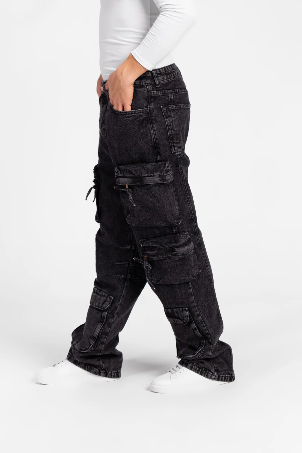 Men's Cargo Jeans Pants With Modern Pockets In Comfortable Material - Image 12