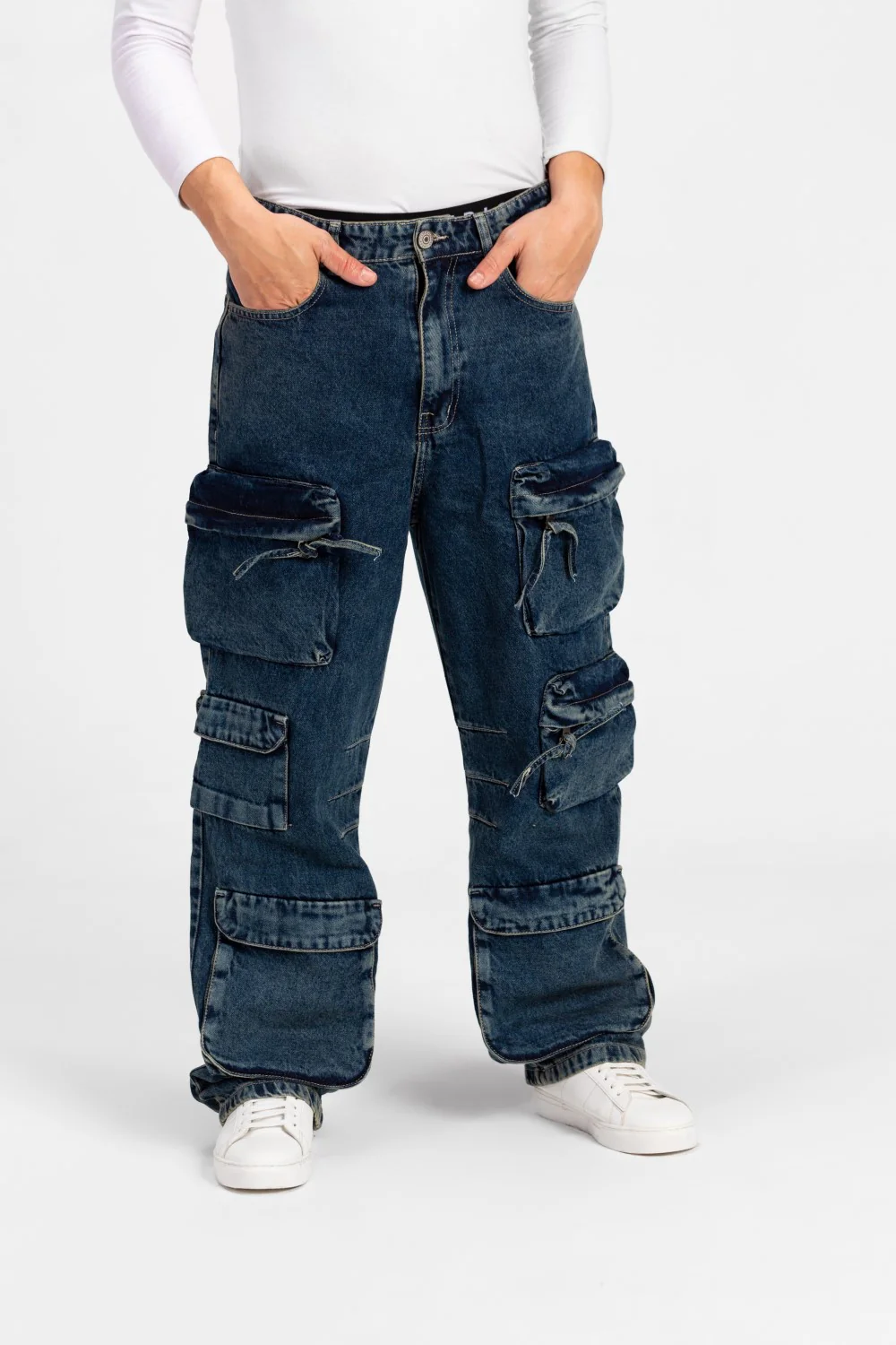 Men's Cargo Jeans Pants With Modern Pockets In Comfortable Material - Image 13