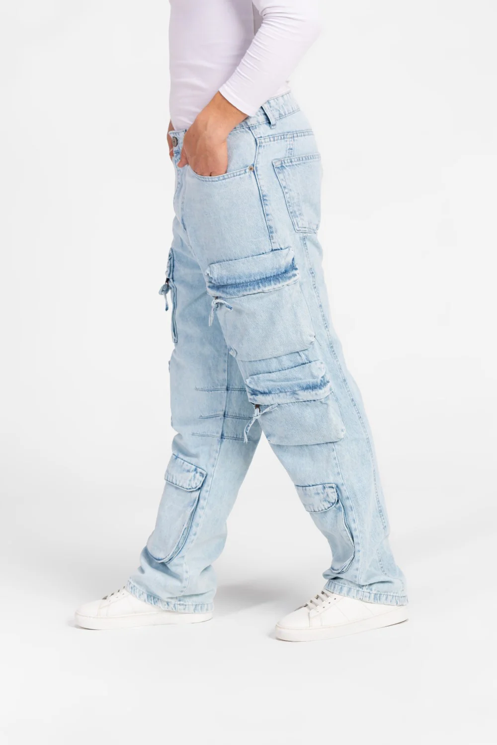 Men's Cargo Jeans Pants With Modern Pockets In Comfortable Material - Image 27