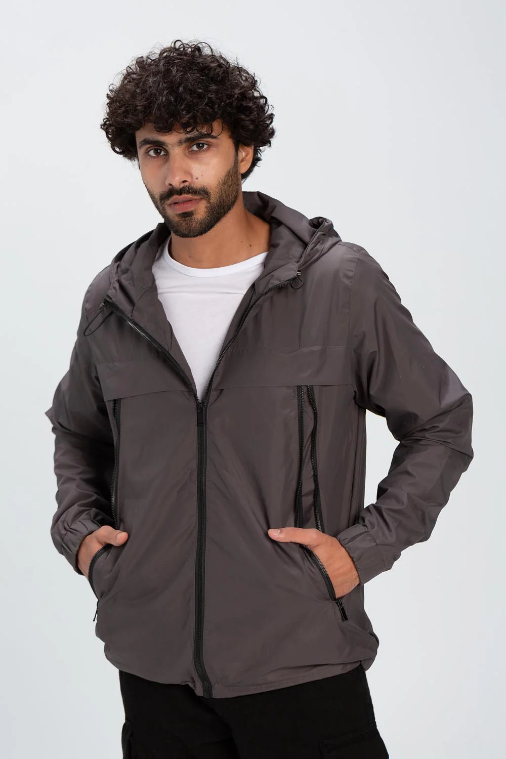Men's Casual Full Zipper Waterproof Back Printed Jacket With Unique Style - Image 3