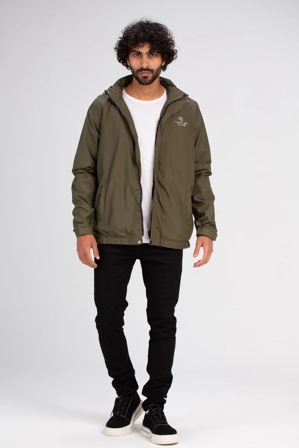 Men's Casual Full Zipper Waterproof Front Print Side Pockets Jacket With Unique Style - Image 4