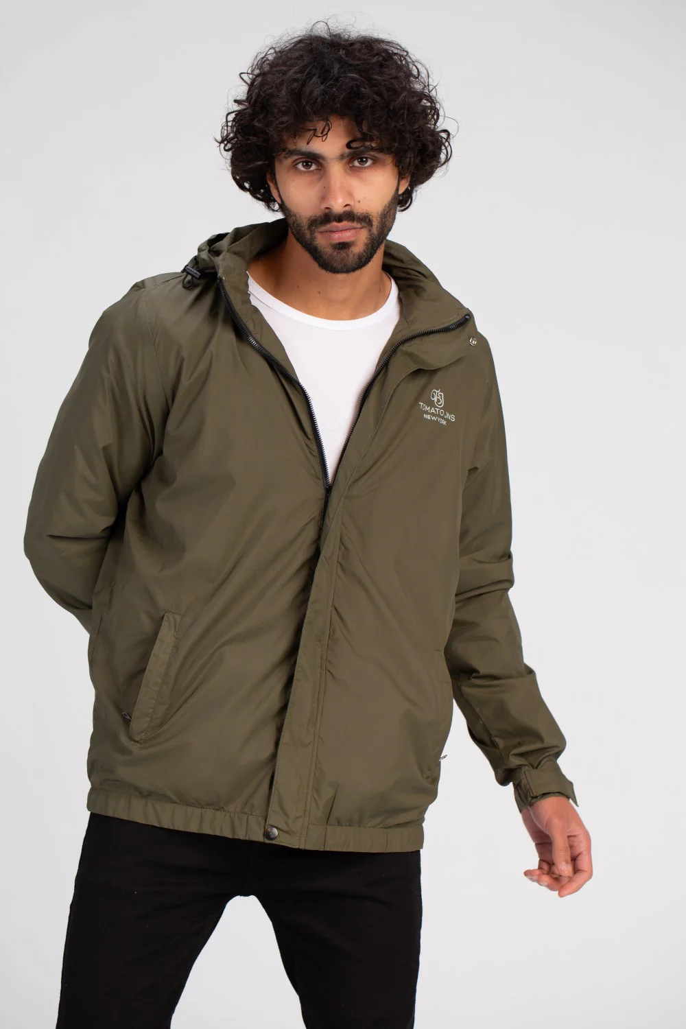 Men's Casual Full Zipper Waterproof Front Print Side Pockets Jacket With Unique Style - Image 6