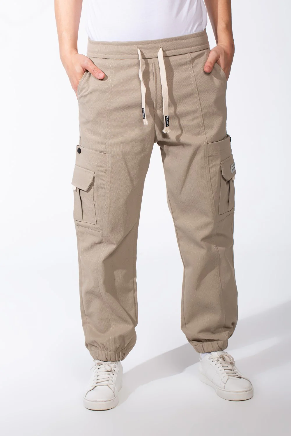 Men's Casual Joggar With Elastic Waistband And Ankles Multiple Pockets Flip Details Modern Sporty Cargo Pants - Image 13