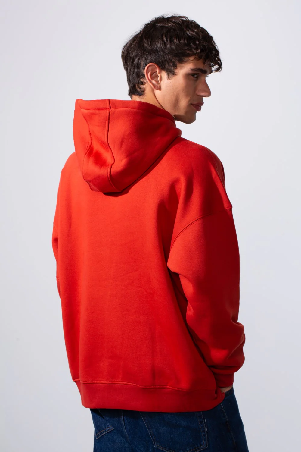 Men's Center Front Print Oversized Hooded Sweatshirt - Image 10