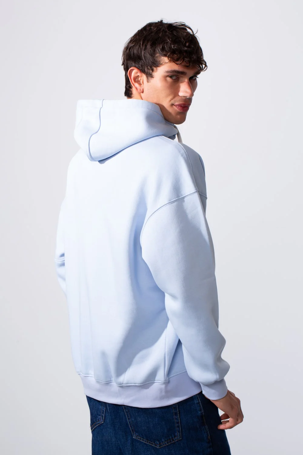 Men's Center Front Print Oversized Hooded Sweatshirt - Image 2