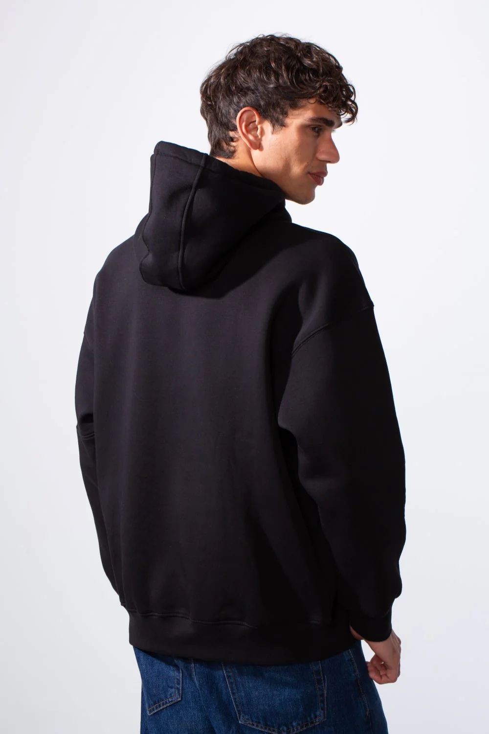 Men's Center Front Print Oversized Hooded Sweatshirt - Image 6