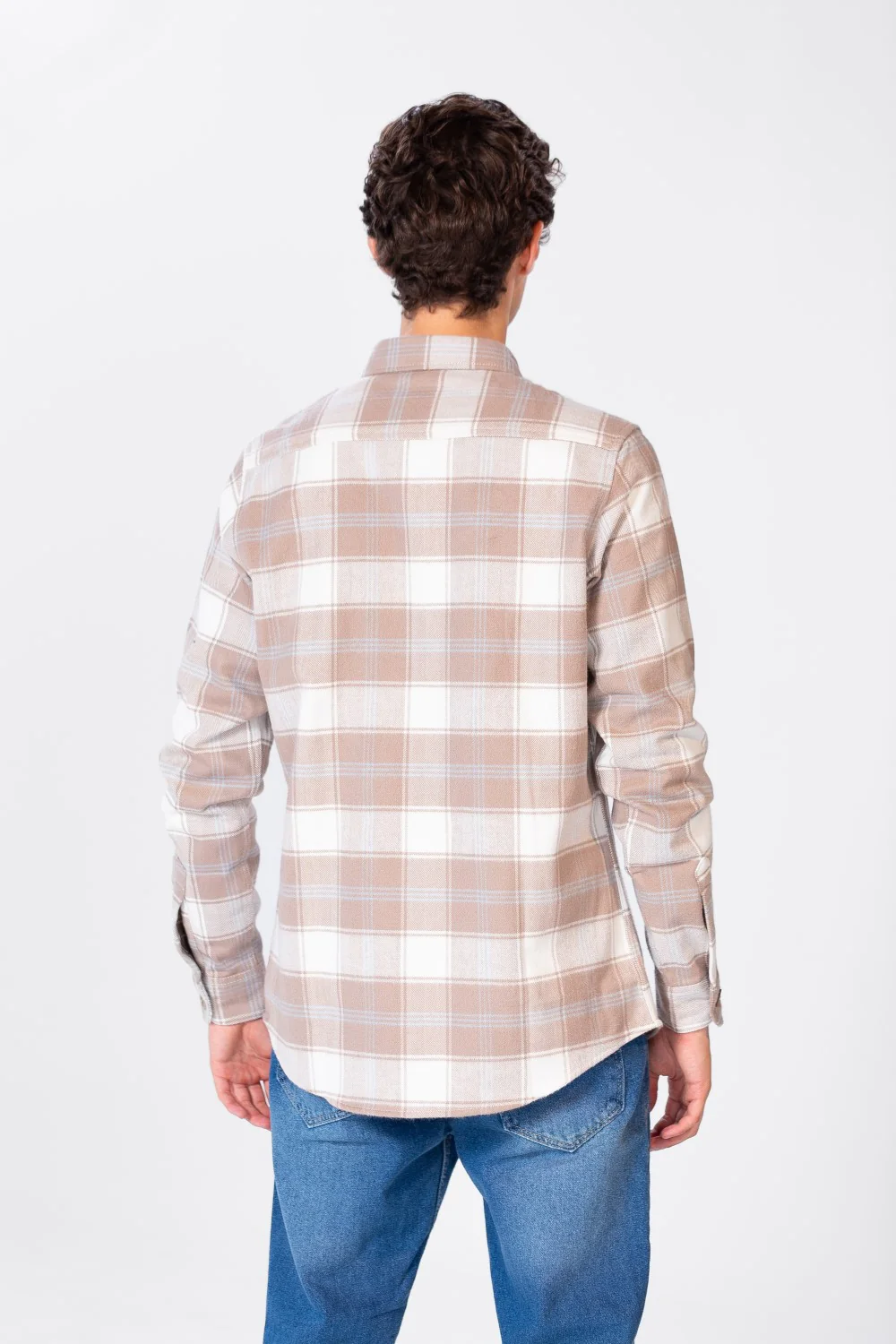 Men's Check Shirt With Long Sleeves And Pockets - Image 2