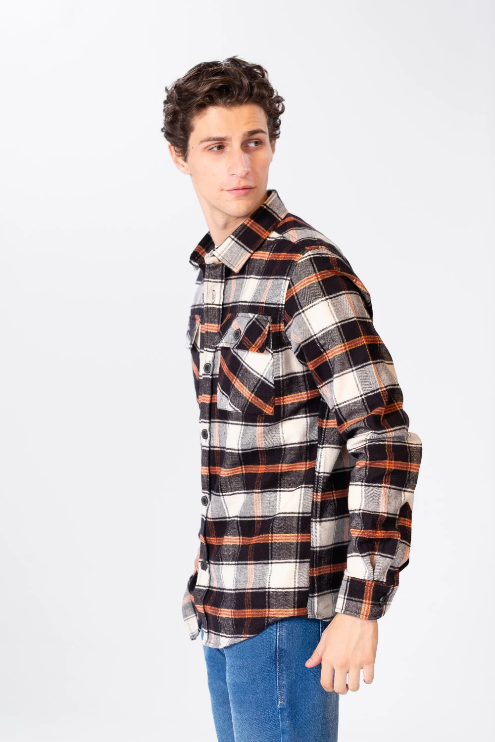 Men's Check Shirt With Long Sleeves And Pockets - Image 7