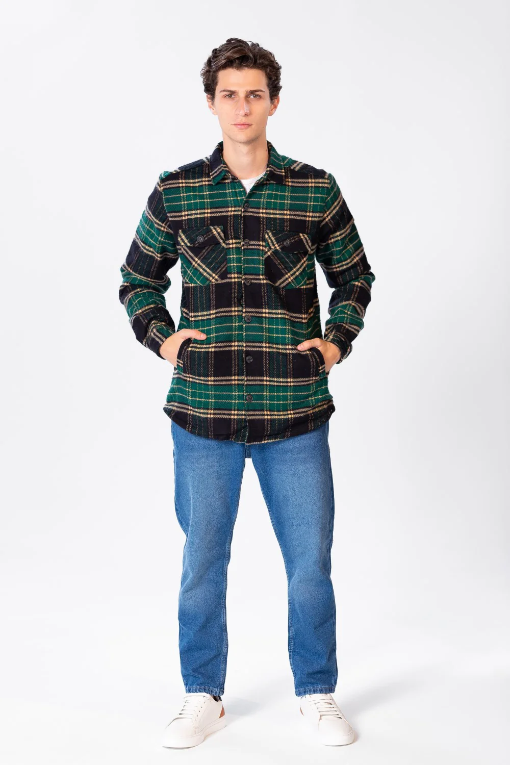 Men's Checked Regular Fit Shirt With Front Pockets - Image 4