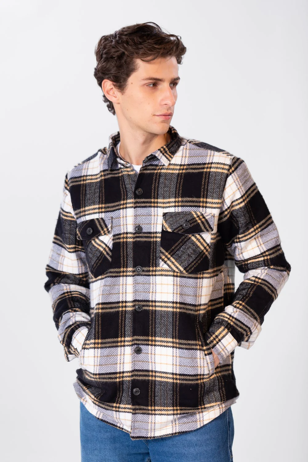 Men's Checked Regular Fit Shirt With Front Pockets - Image 5