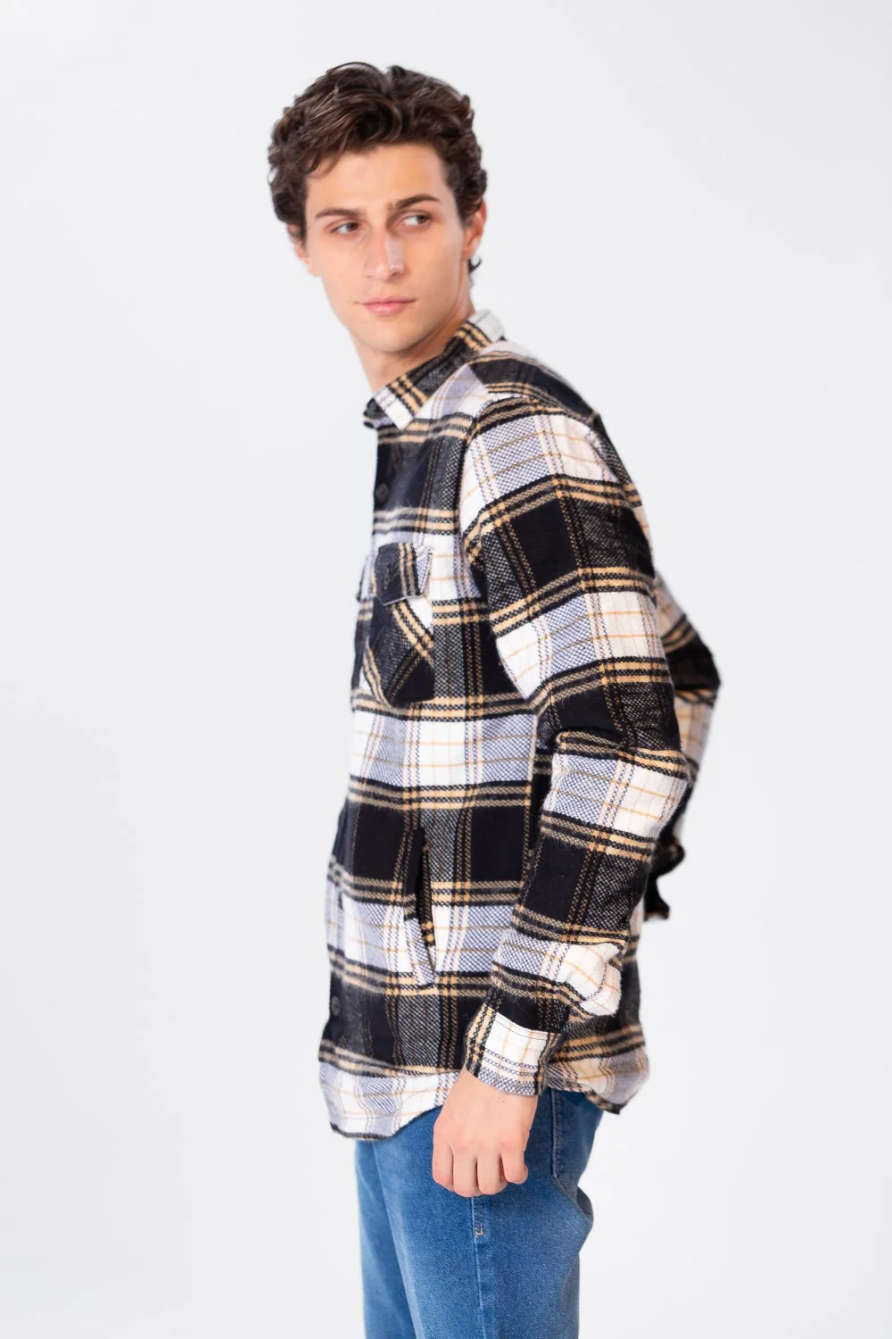 Men's Checked Regular Fit Shirt With Front Pockets - Image 7