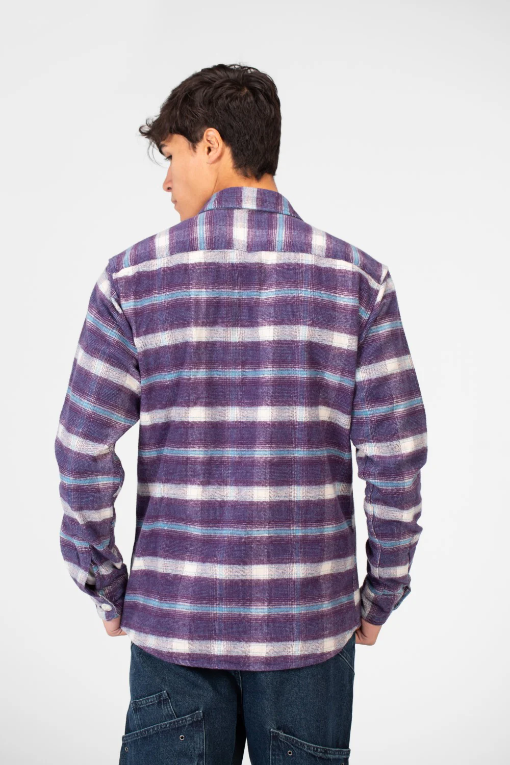Men's Checked Shirt With Button Front And Long Sleeves - Image 6