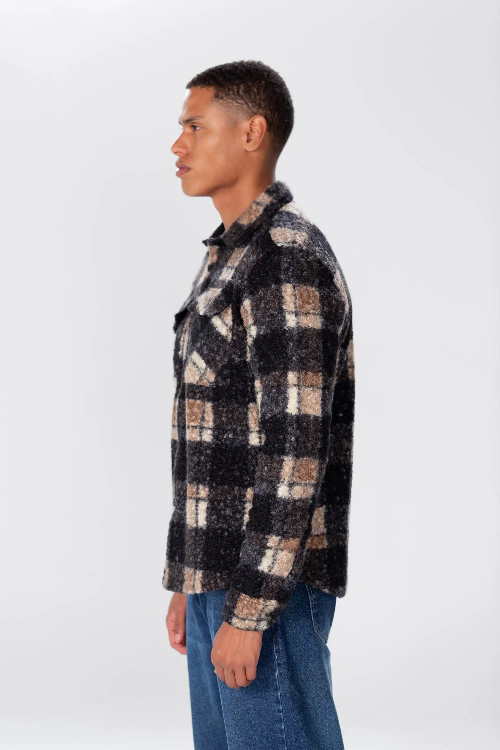 Men's Checked Shirt With Buttons And Front Pockets 1 - Image 3