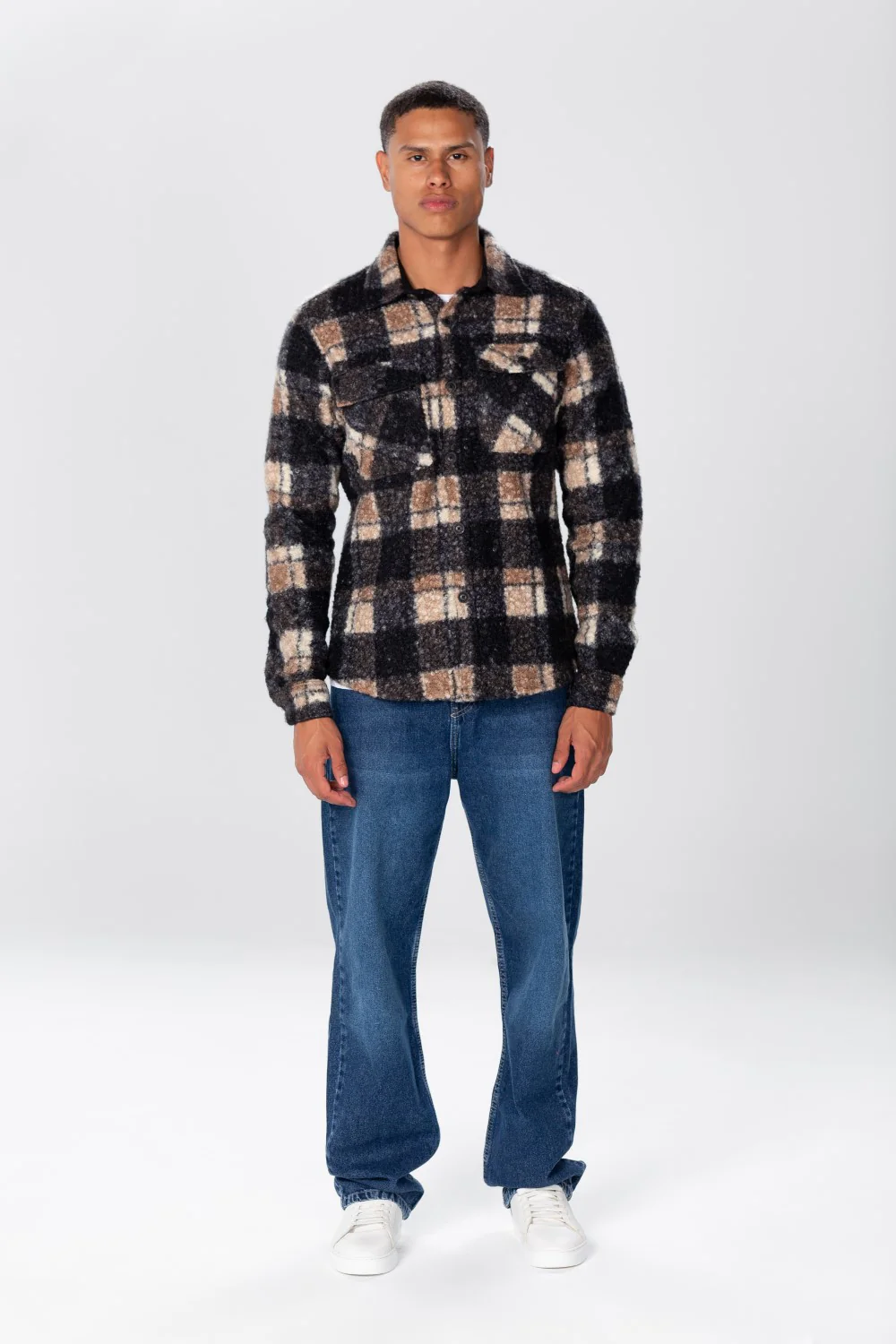 Men's Checked Shirt With Buttons And Front Pockets 1 - Image 4