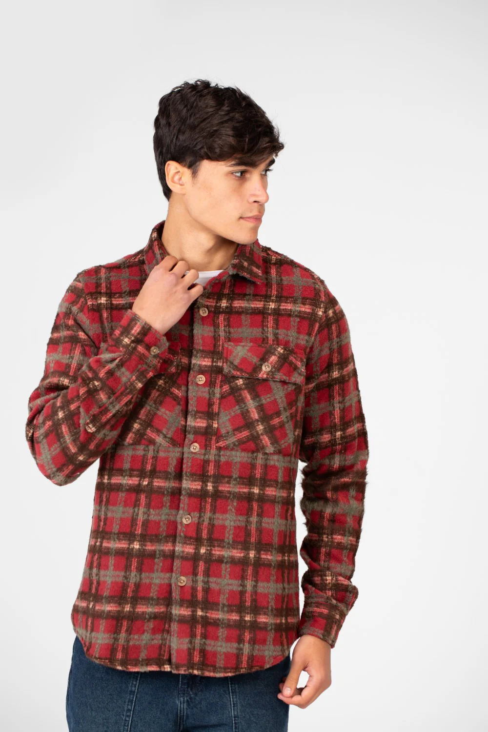 Men's Checked Shirt With Front Pockets And Button Closure - Image 5