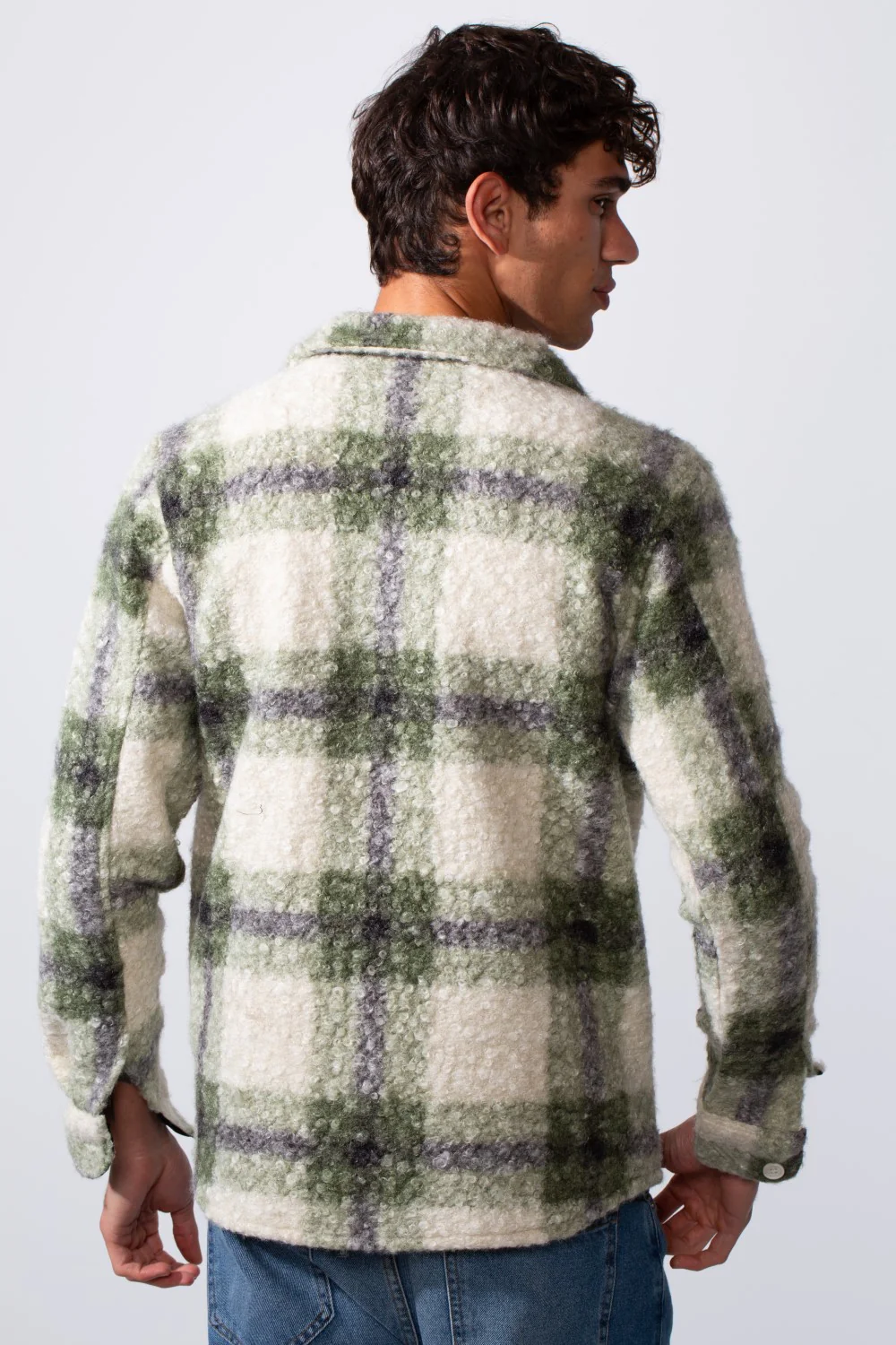 Men's Checked Slim Fit Wool Casual Shirt - Image 2