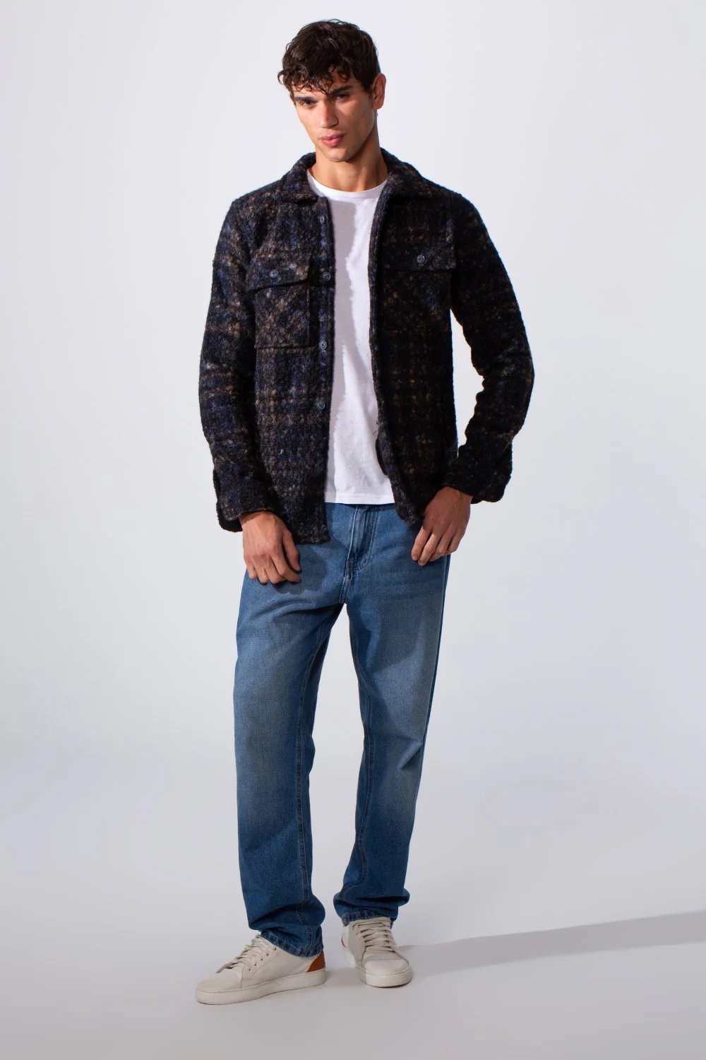 Men's Checked Wool Slim Fit Shirt - Image 3