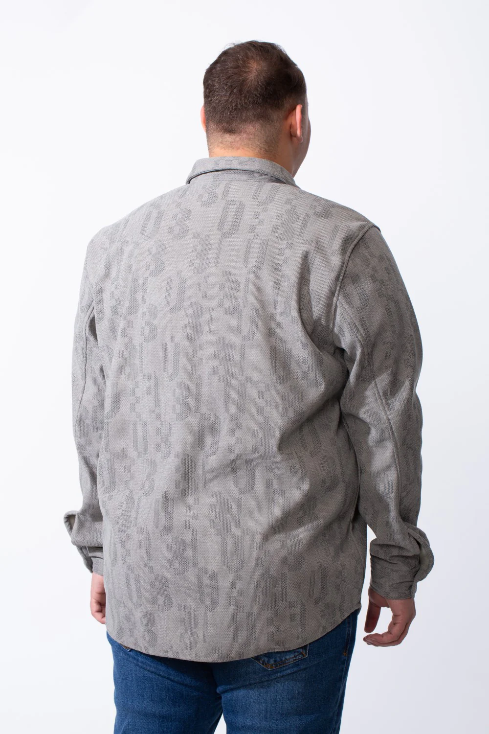 Men's Classic Button Down Buttoned Cuffs Textured Tonal Print Smart Casual Look Tomato Store Big Size Shirt - Image 10