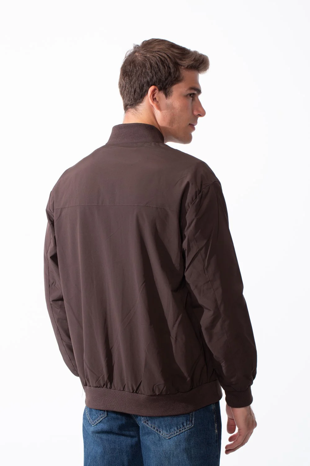 Men's Classic Ribbed With Snap Buttons Zippered Side Pockets Bomber Jacket - Image 7