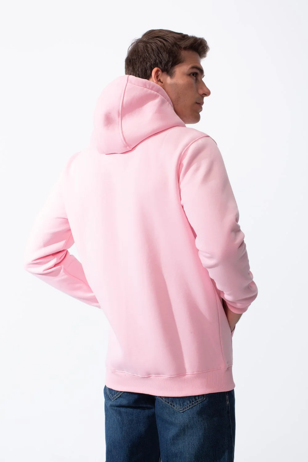 Men's Classic Zip-Up Hooded Neck Chest Logo Print Maximum Comfort Practical Sporty Slim Fit Look Melton Sweatshirt - Image 10