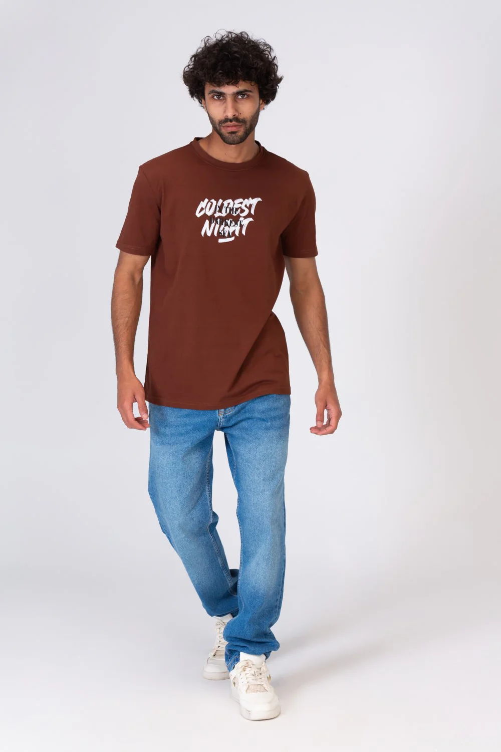 Mens Cotton Half Sleeve T-shirt With Front And Back Print - Image 3