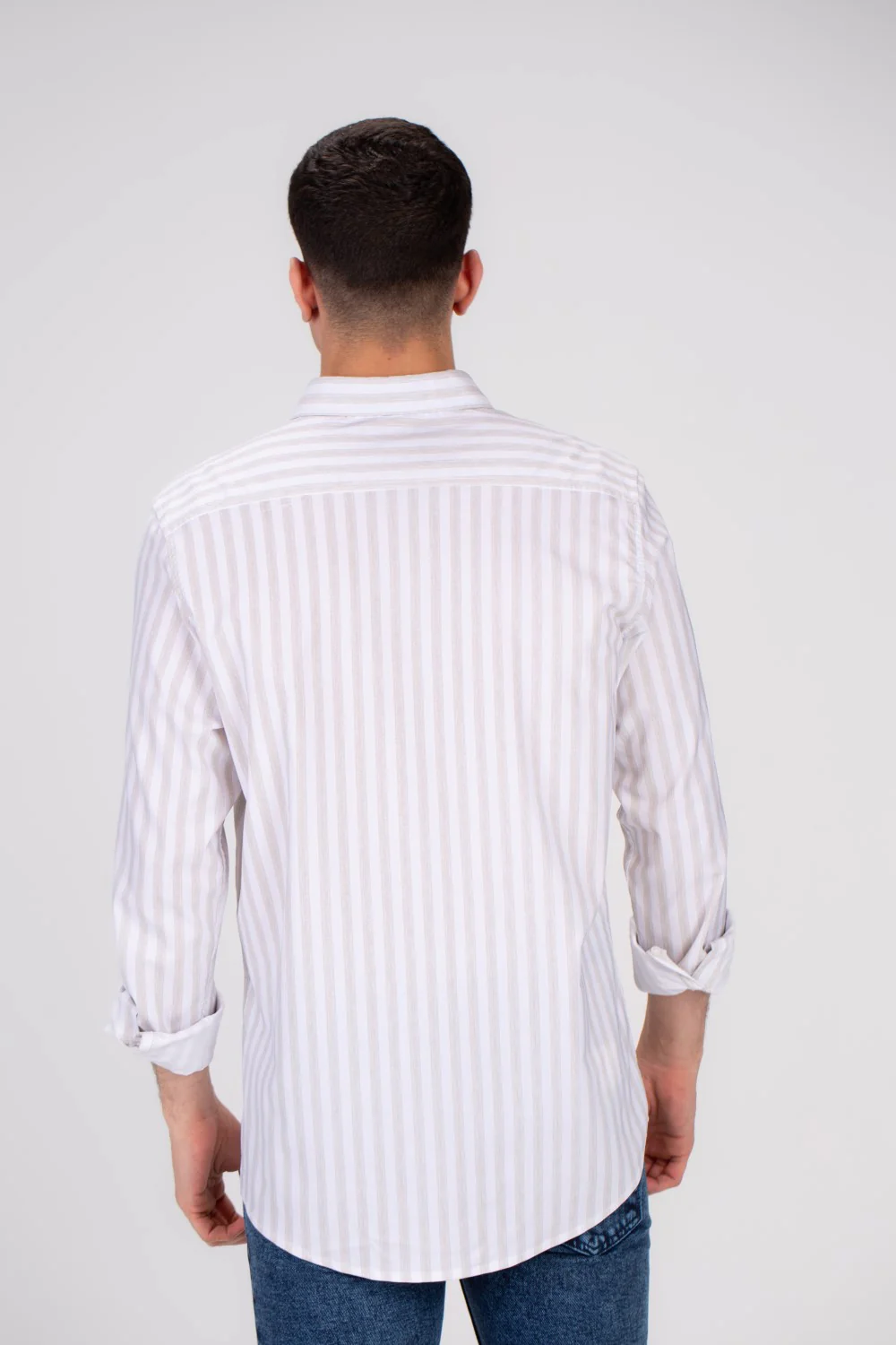 Men's Cotton Regular Fit Striped Details Long Sleeves Shirt Perfect For Any Casual Occasion - Image 2