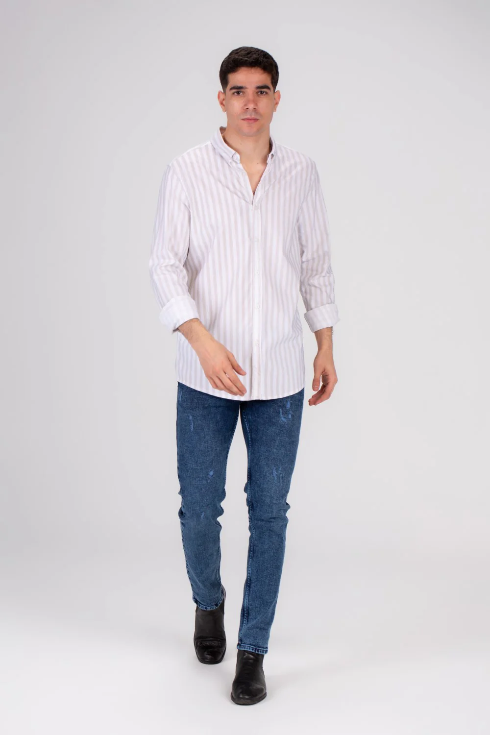 Men's Cotton Regular Fit Striped Details Long Sleeves Shirt Perfect For Any Casual Occasion - Image 3