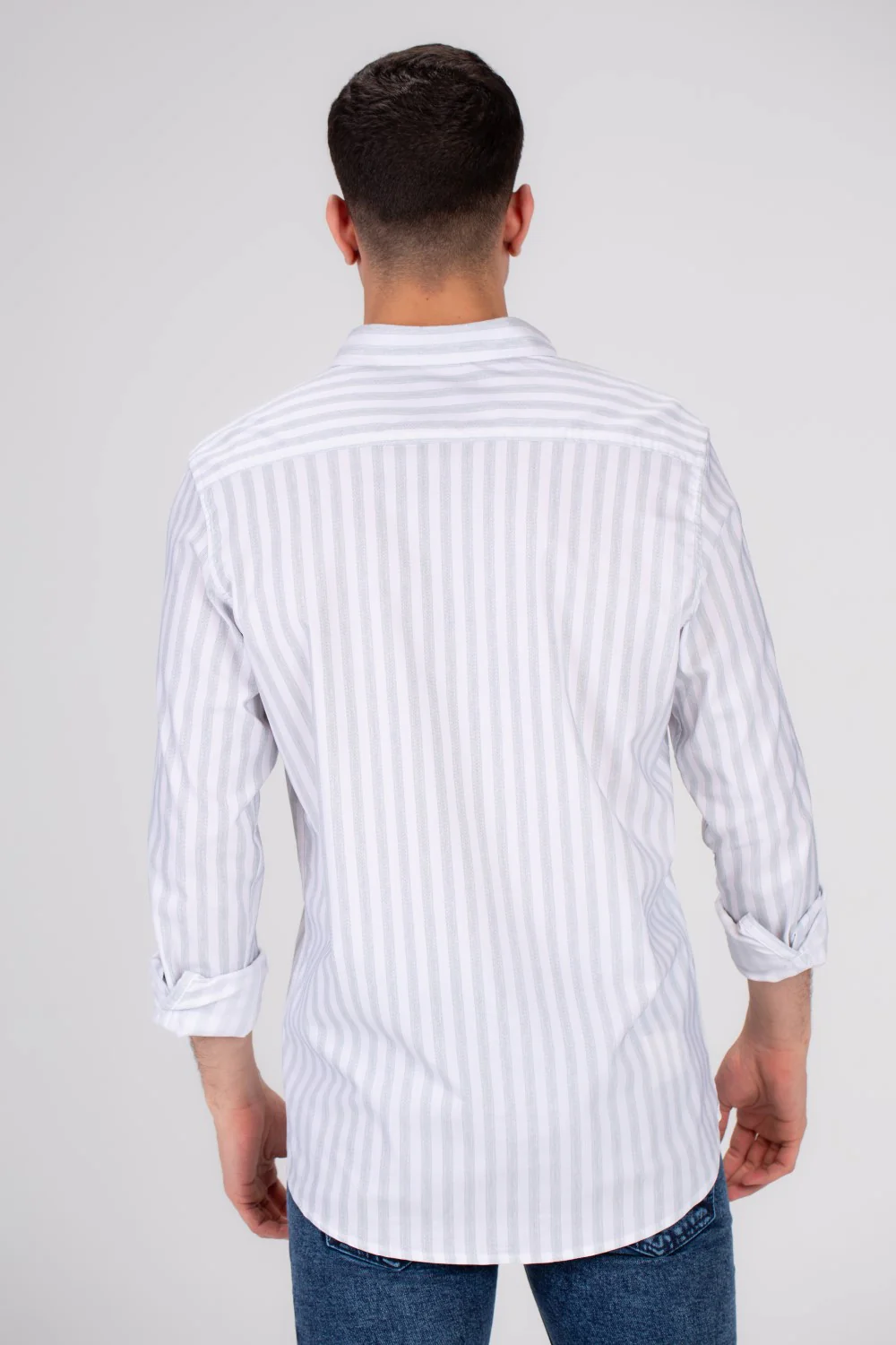 Men's Cotton Regular Fit Striped Details Long Sleeves Shirt Perfect For Any Casual Occasion - Image 8