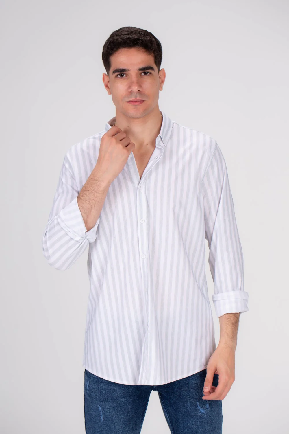 Men's Cotton Regular Fit Striped Details Long Sleeves Shirt Perfect For Any Casual Occasion - Image 9