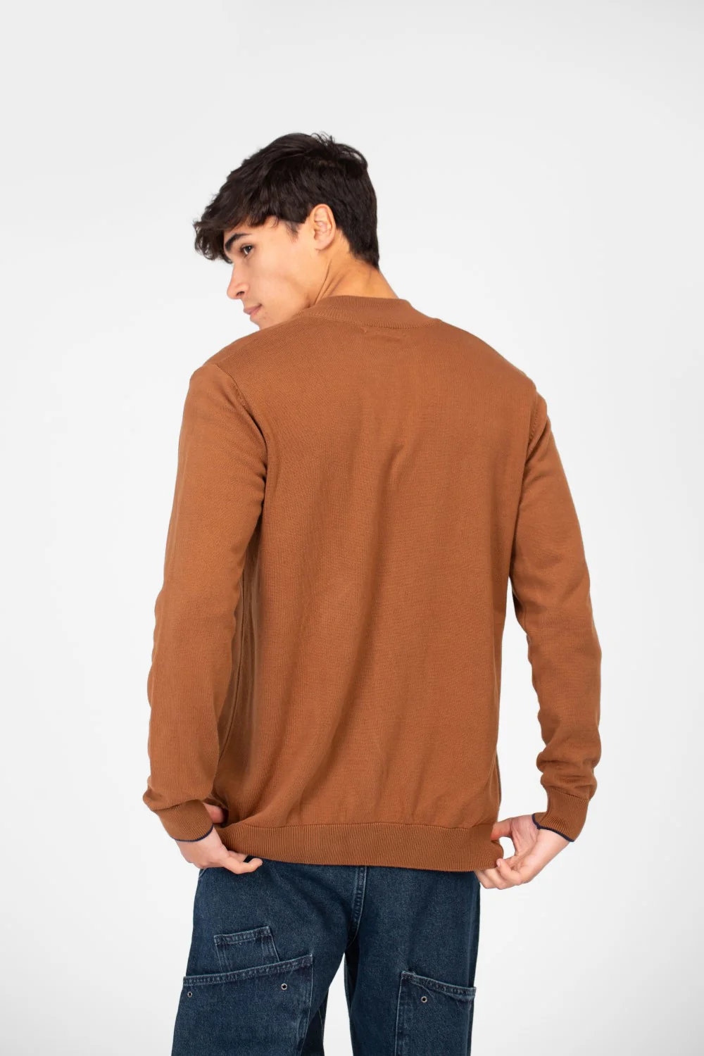 Men's Cotton Sweater Pullover With A Round Neck And Full Zip - Image 10