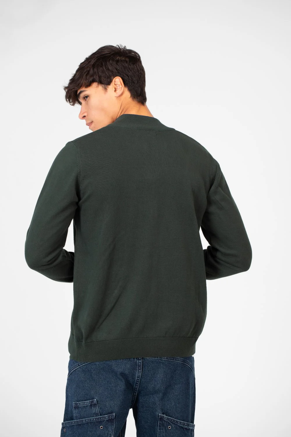 Men's Cotton Sweater Pullover With A Round Neck And Full Zip - Image 14
