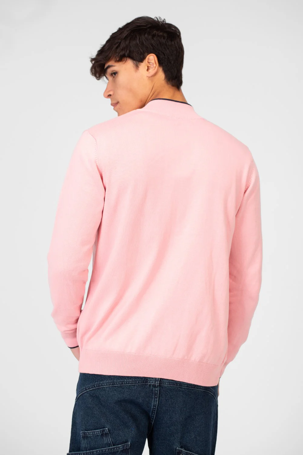 Men's Cotton Sweater Pullover With A Round Neck And Full Zip - Image 18