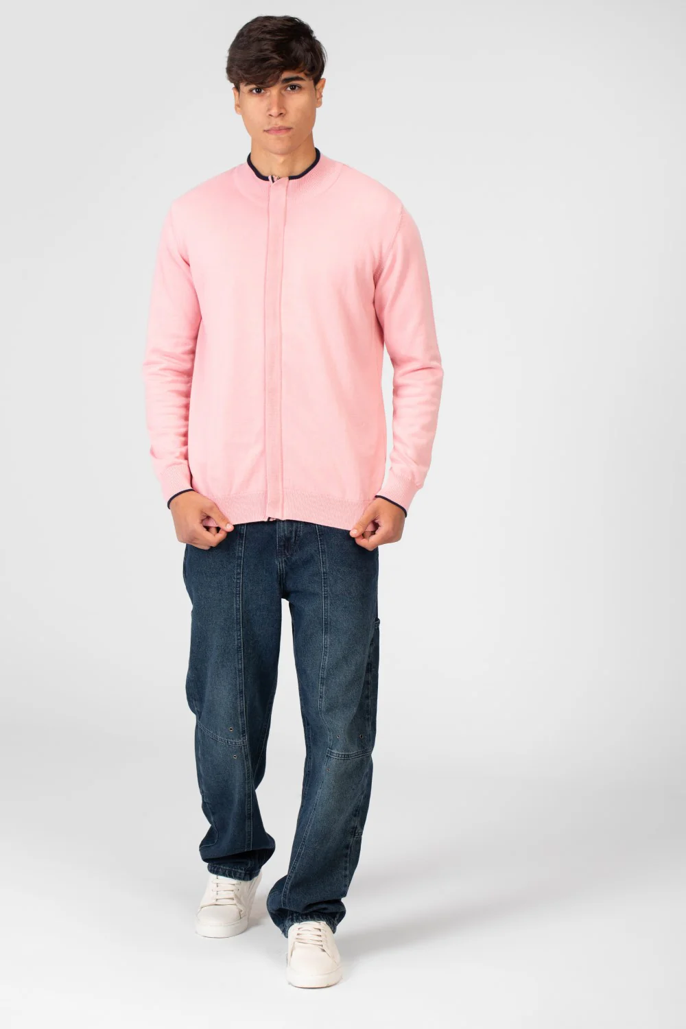 Men's Cotton Sweater Pullover With A Round Neck And Full Zip - Image 20