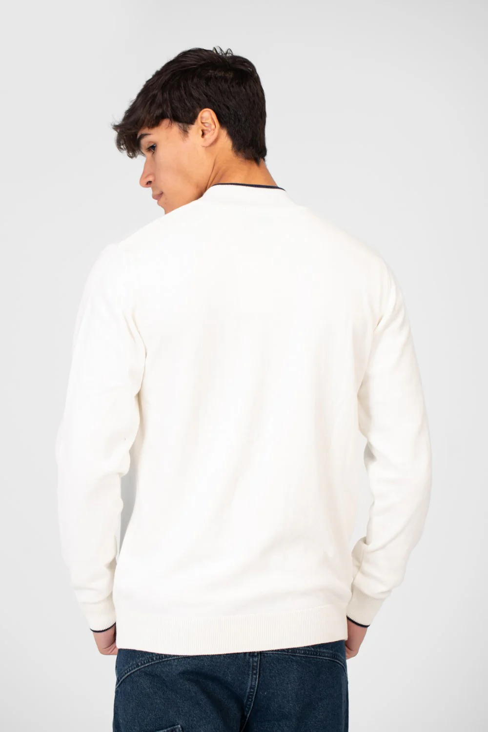 Men's Cotton Sweater Pullover With A Round Neck And Full Zip - Image 22
