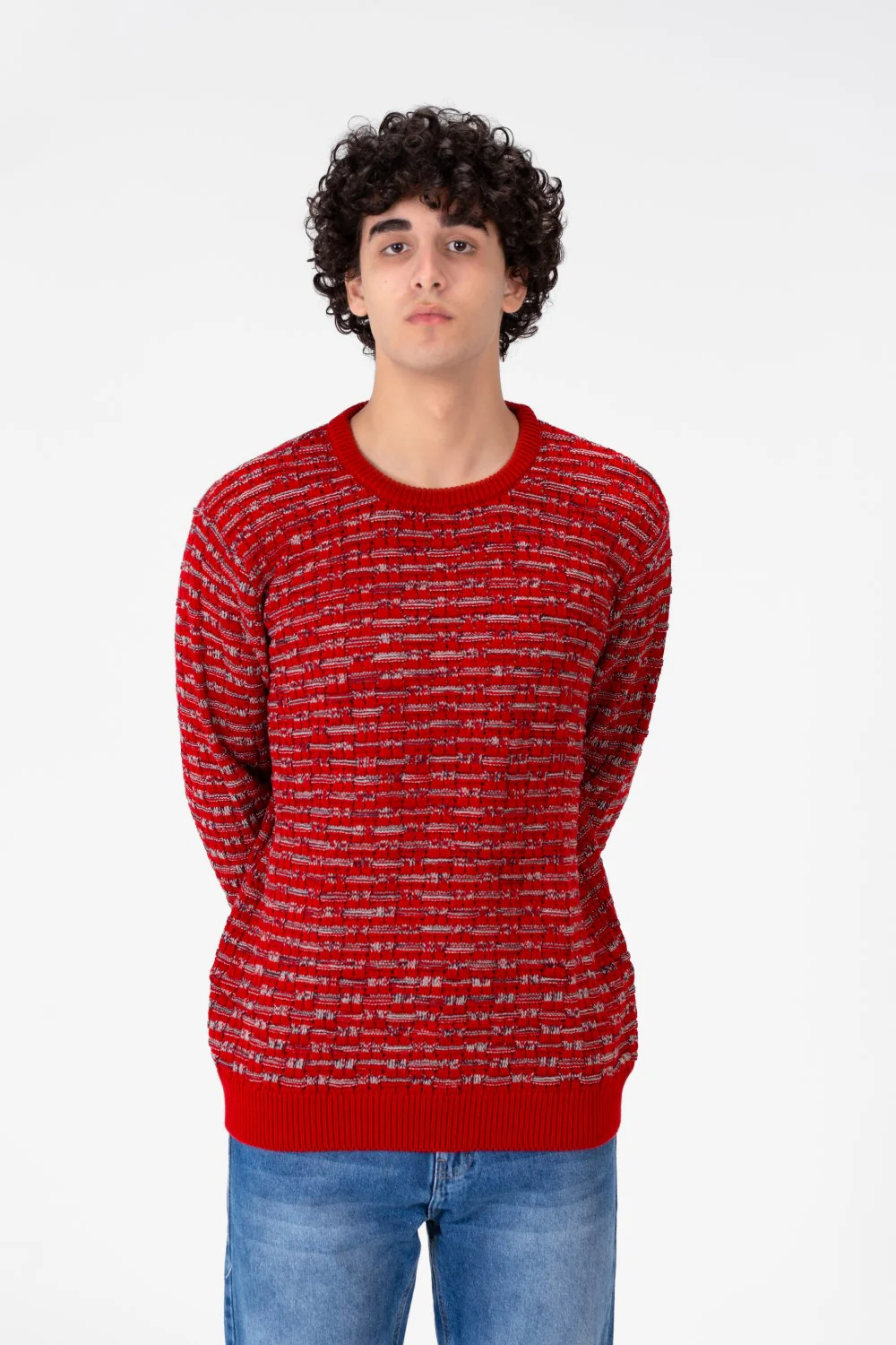 Men's Crew Neck Pullover With Basic Details - Image 10