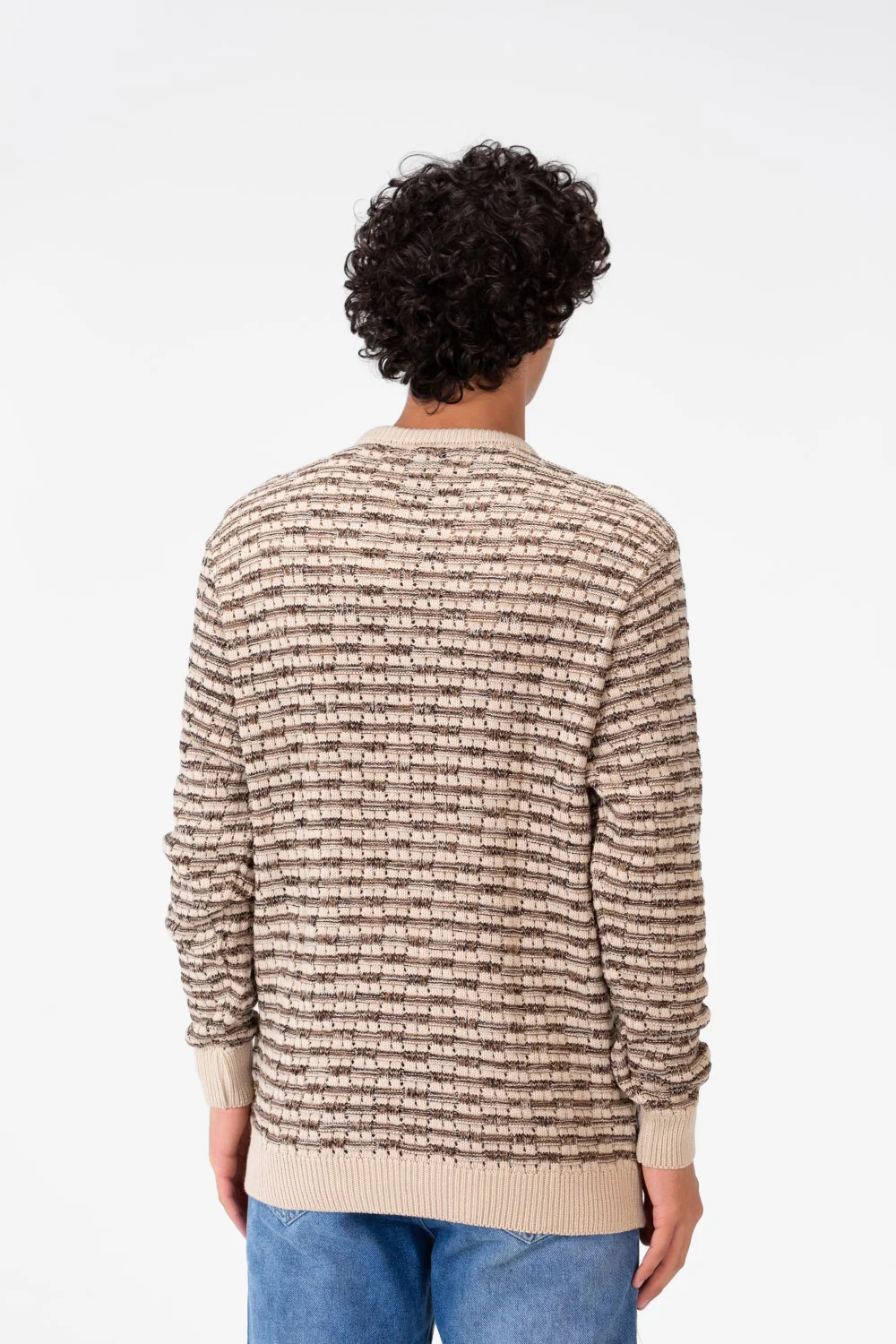Men's Crew Neck Pullover With Basic Details - Image 2