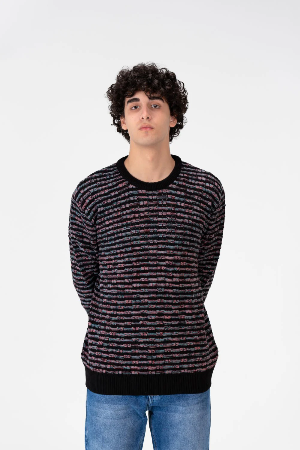 Men's Crew Neck Pullover With Basic Details - Image 4